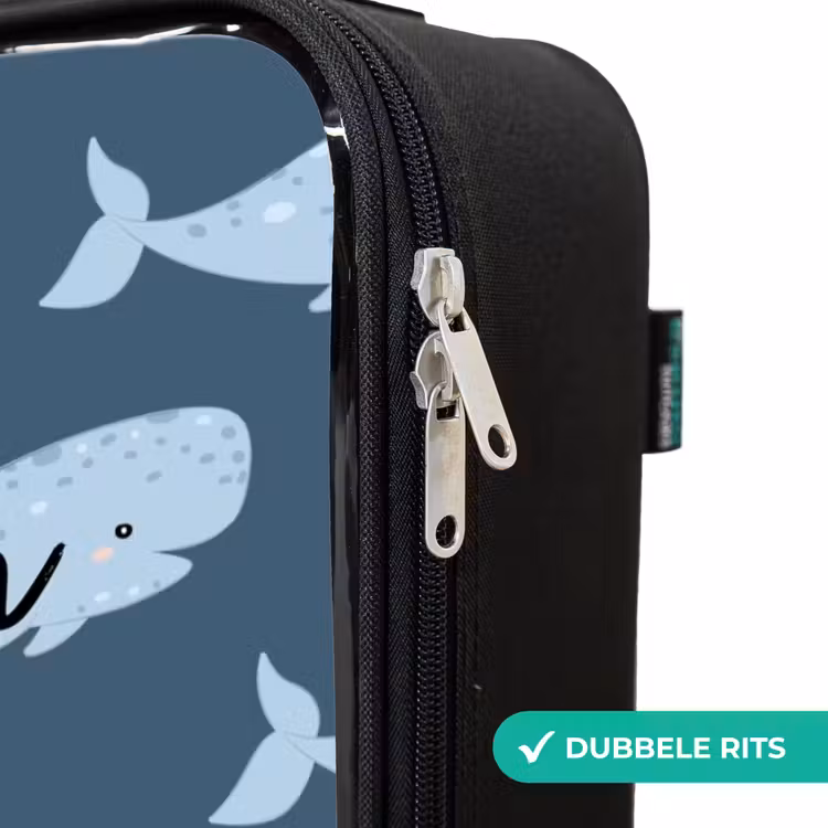 Kinderkoffer - Walvis met golven patroon blauw — 6