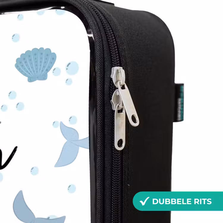 Kinderkoffer - Walvissen patroon met schelpen blauw — 6