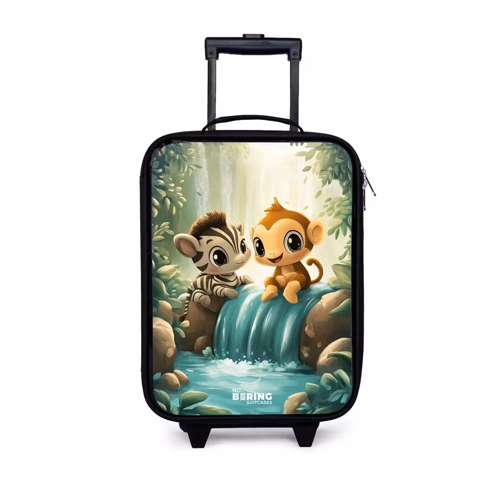 Kinderkoffers met naam - Zebra - Aapje - Waterval - Rotsen — 1