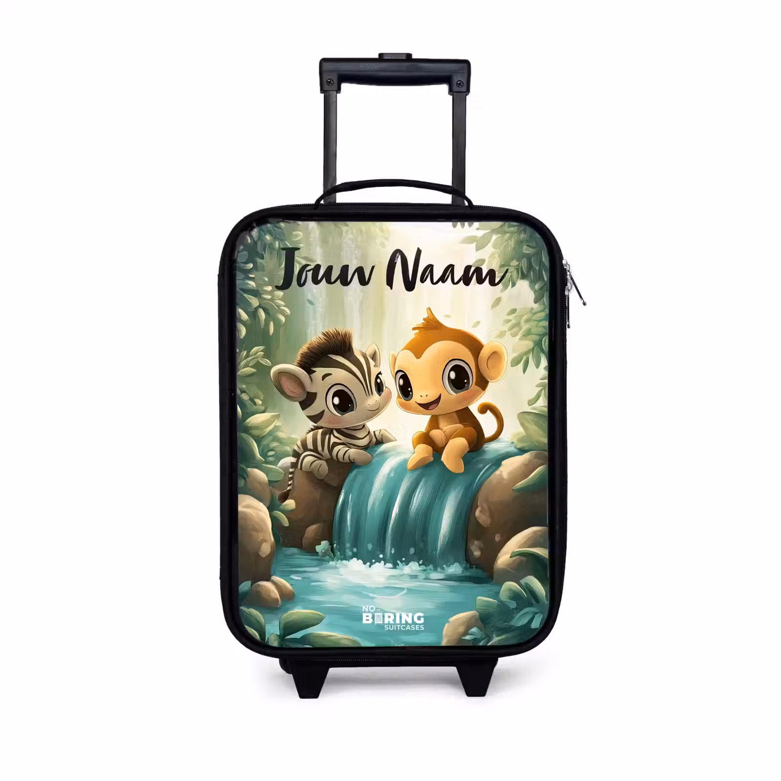 Kinderkoffers met naam - Zebra - Aapje - Waterval - Rotsen — 1