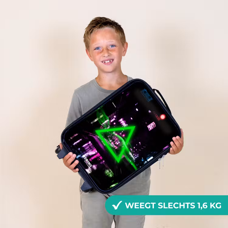 Kinderkoffer - Felgroen driehoek boven een stadstraat — 3