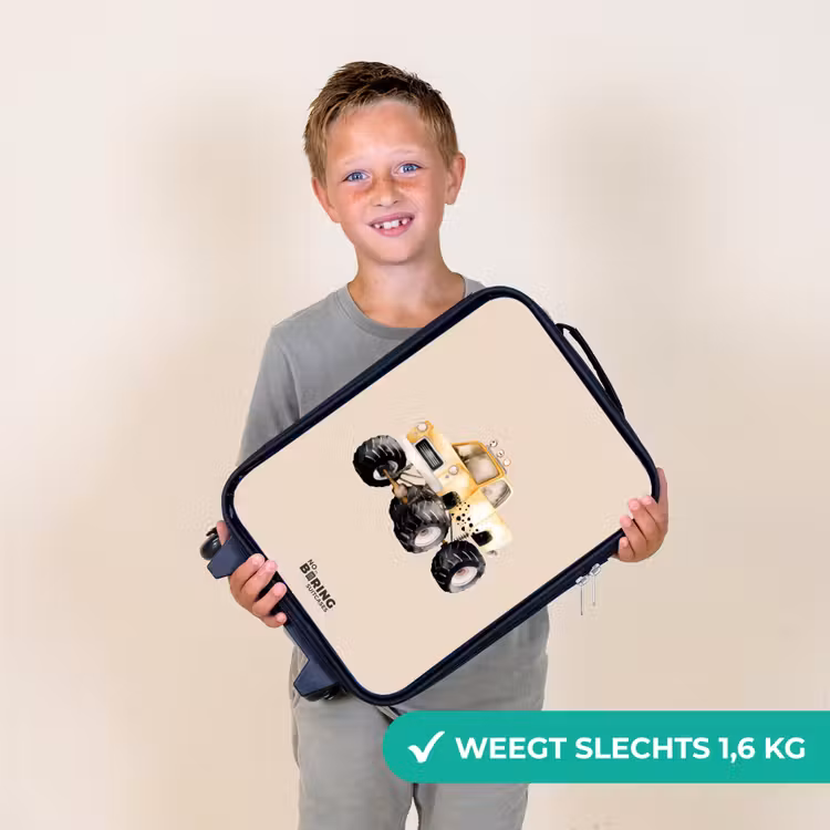 Kinderkoffer - Gele monstertruck op een beige achtergrond — 3