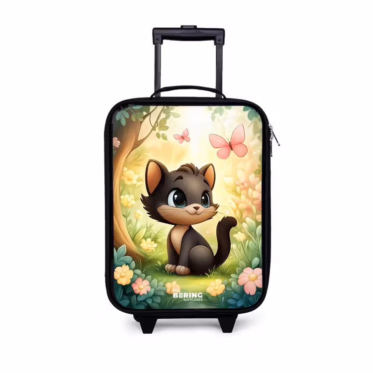 Kinderkoffers met naam - Kat - Vlinder - Bloemen — 1