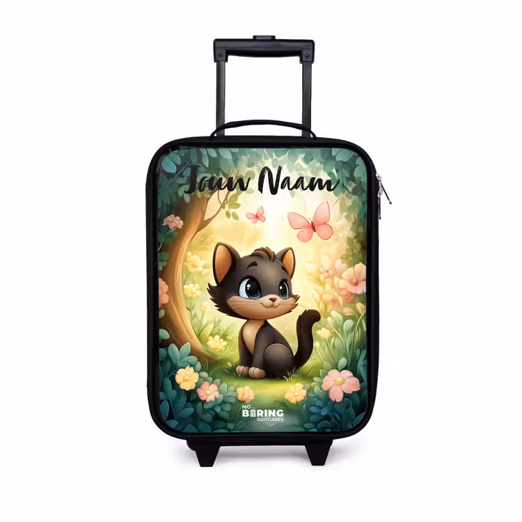 Kinderkoffers met naam - Kat - Vlinder - Bloemen — 1