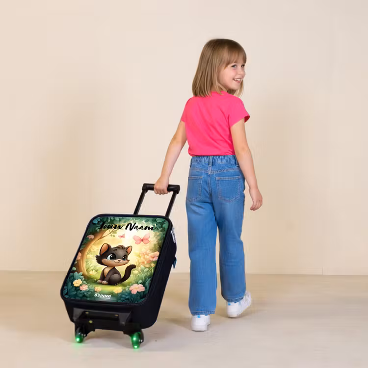 Kinderkoffers met naam - Kat - Vlinder - Bloemen — 2