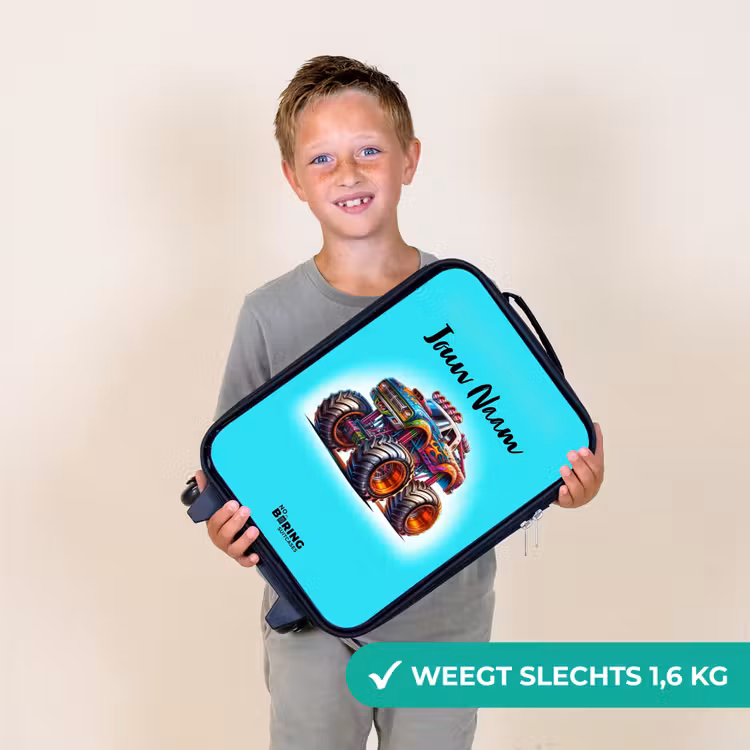 Kinderkoffer - Monstertruck op Lichtblauwe Achtergrond — 3