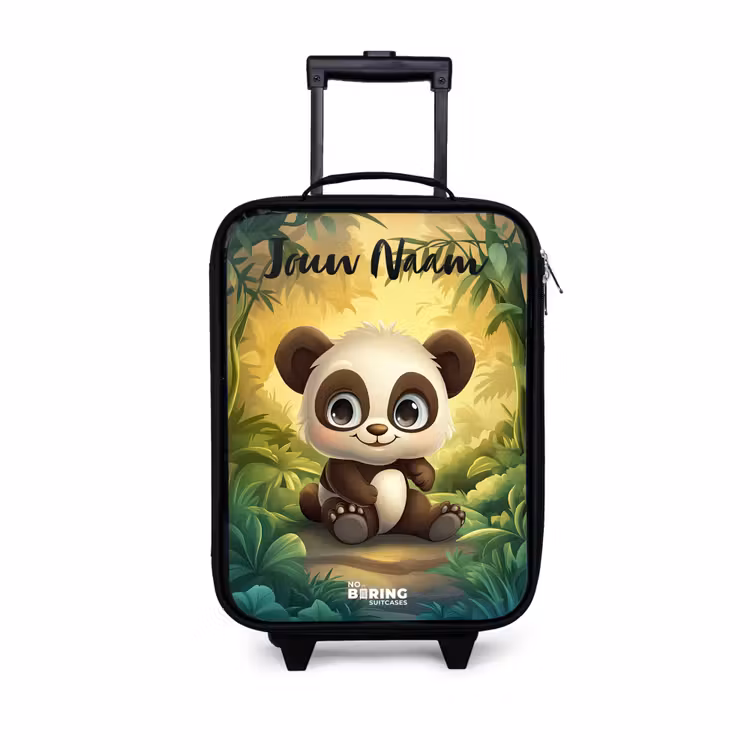 Kinderkoffers met naam - Panda - Bamboebos - Groen — 1