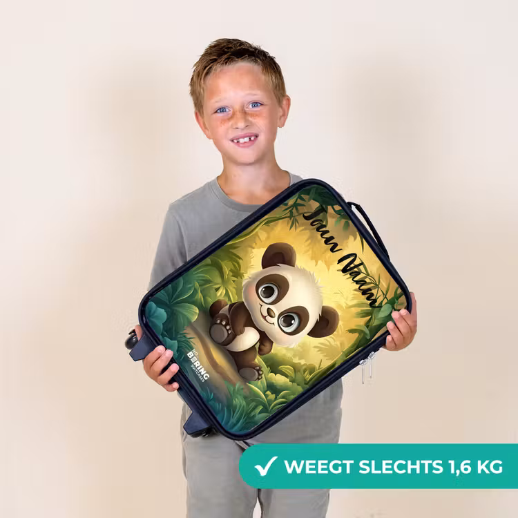 Kinderkoffers met naam - Panda - Bamboebos - Groen — 3