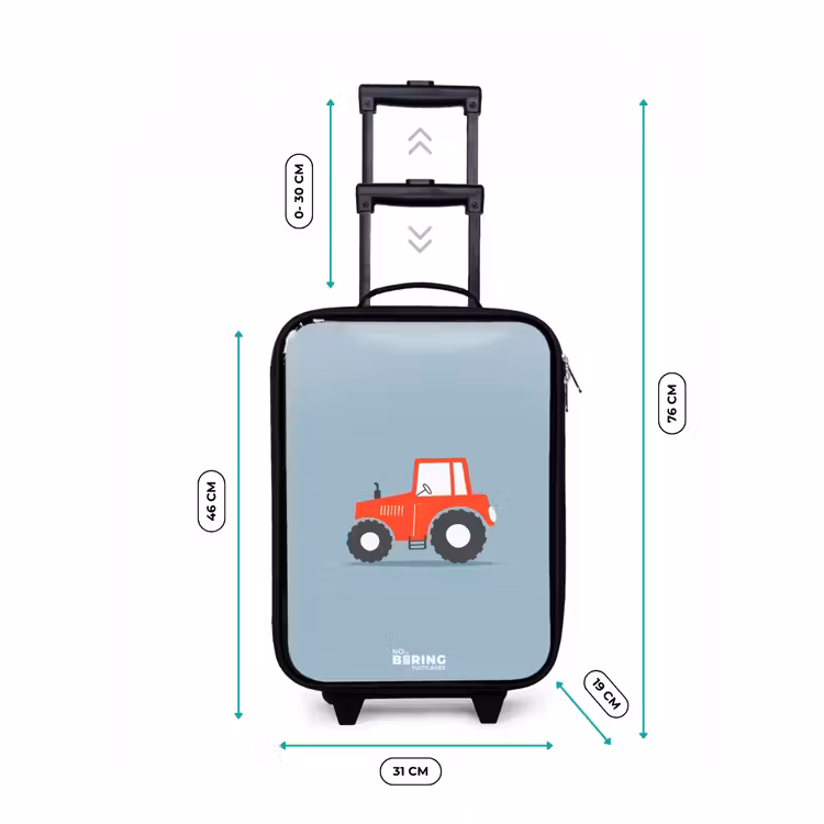Kinderkoffer - Rode trekker blauwe achtergrond — 6