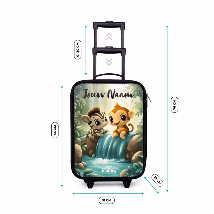 Kinderkoffers met naam - Zebra - Aapje - Waterval - Rotsen — 7