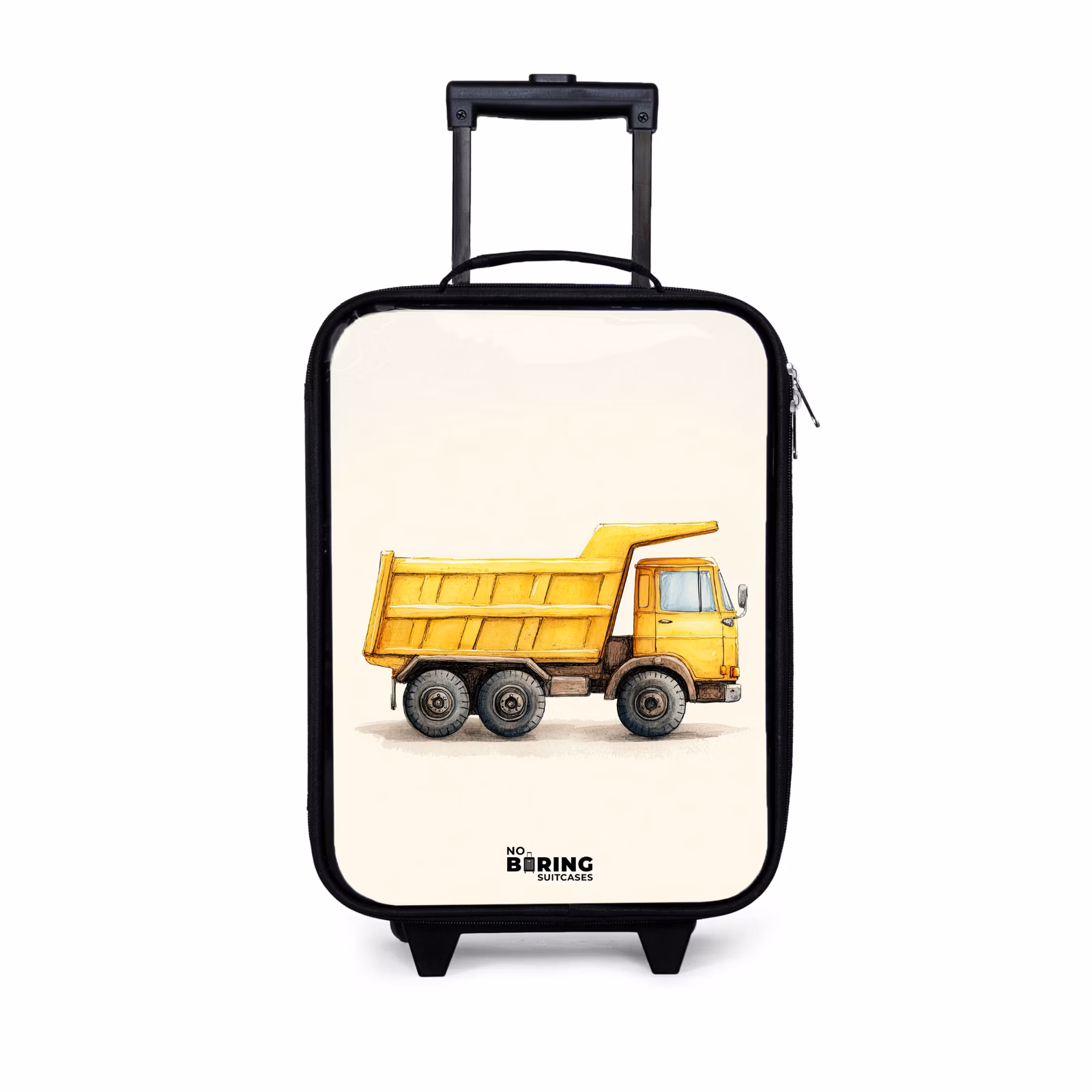 Kinderkoffers met naam - Kiepwagen - Getekend - Geel — 1