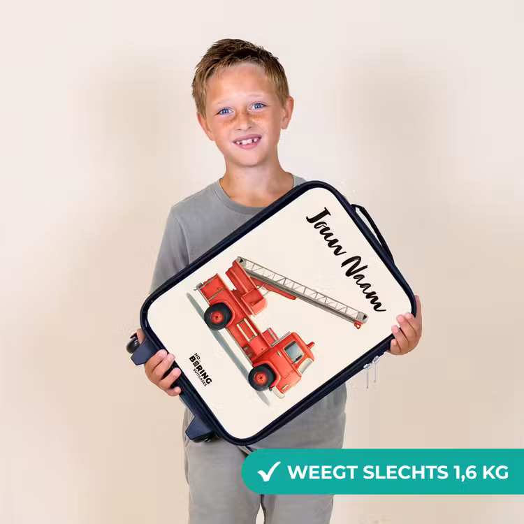 Kinderkoffers met naam - Brandweerwagen - Getekend - Rood — 3