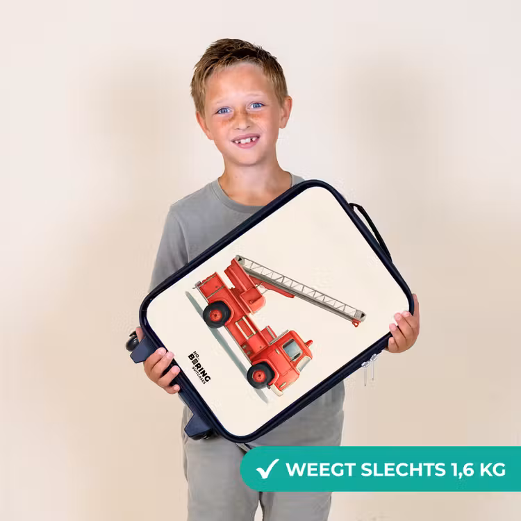 Kinderkoffers met naam - Brandweerwagen - Getekend - Rood — 3