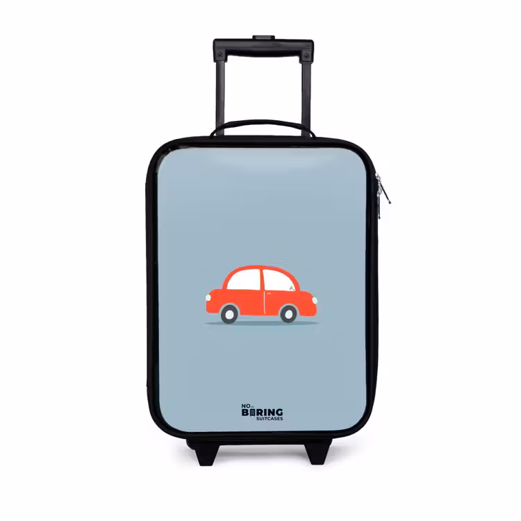 Kinderkoffer - Rode auto blauwe achtergrond — 1
