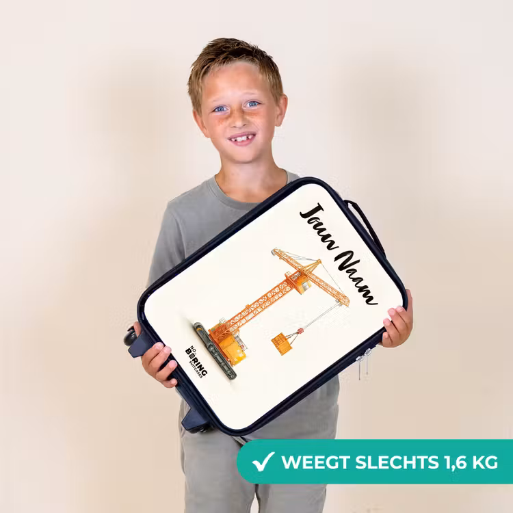 Kinderkoffers met naam - Torenkraan - Getekend - Oranje — 3