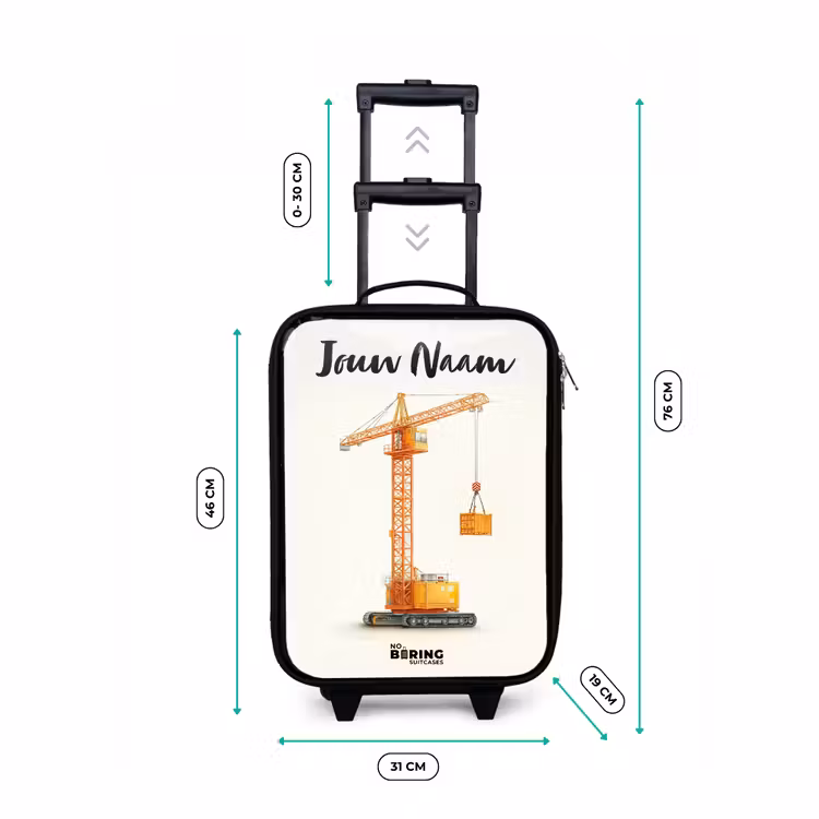 Kinderkoffers met naam - Torenkraan - Getekend - Oranje — 7
