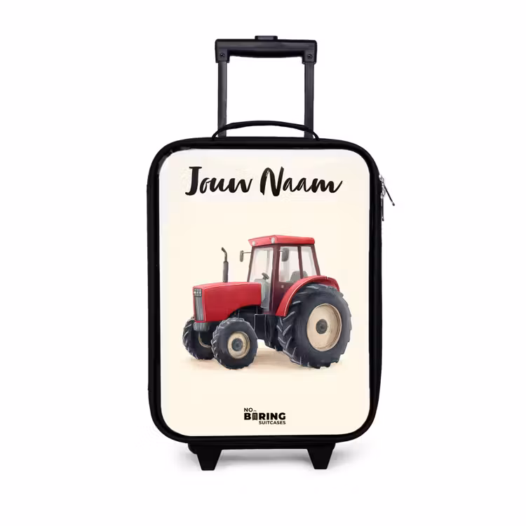 Kinderkoffers met naam - Tractor - Getekend - Rood — 1
