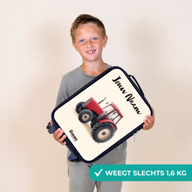 Kinderkoffers met naam - Tractor - Getekend - Rood — 3
