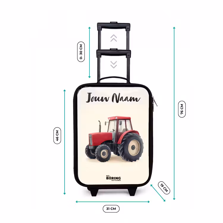 Kinderkoffers met naam - Tractor - Getekend - Rood — 7