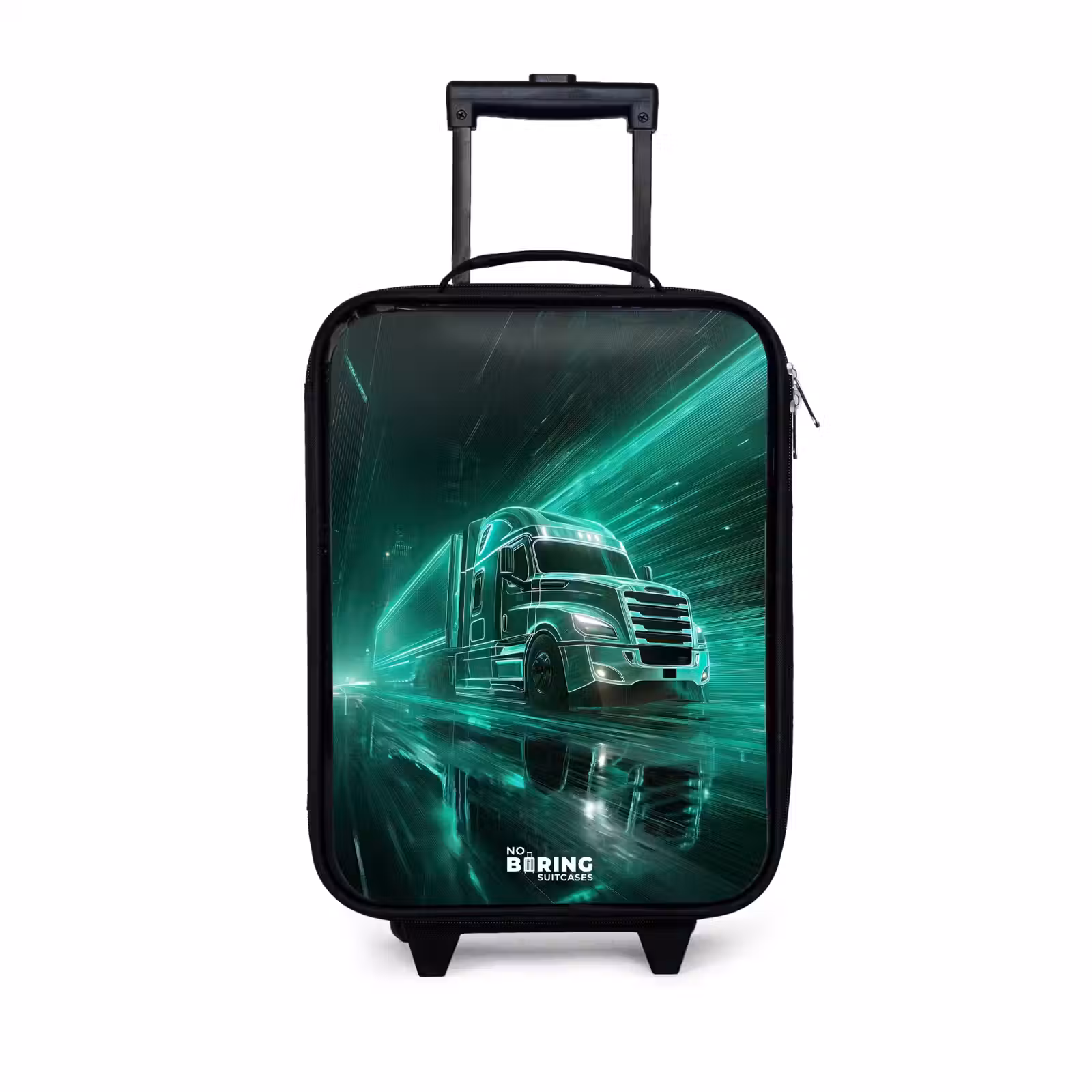 Kinderkoffers met naam - Vrachtwagen - Neon - Groen - Stad — 1