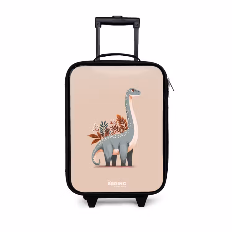 Kinderkoffer - Blauwe dinosaurus op een beige achtergrond — 1