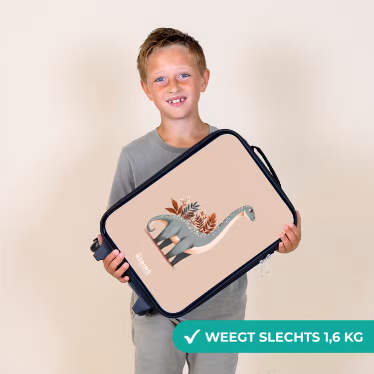 Kinderkoffer - Blauwe dinosaurus op een beige achtergrond — 3