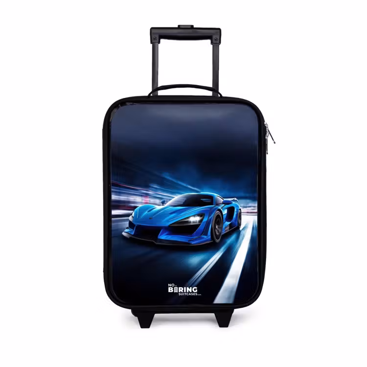 Kinderkoffer - Blauwe sportauto — 1