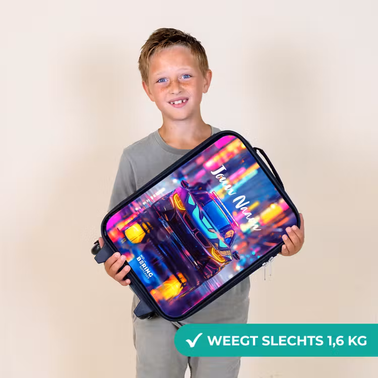 Kinderkoffers met naam - Neon nightcar — 3