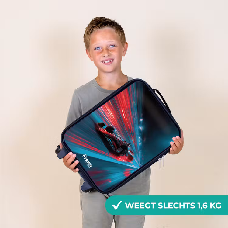 Kinderkoffers met naam - Raceauto - Baan - Neon - Verlichting — 3