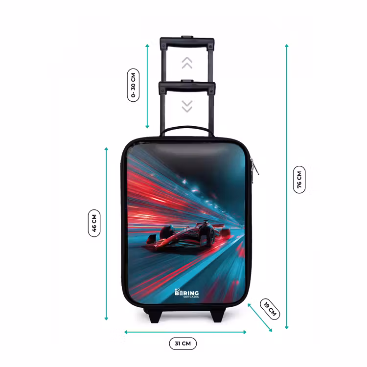 Kinderkoffers met naam - Raceauto - Baan - Neon - Verlichting — 7