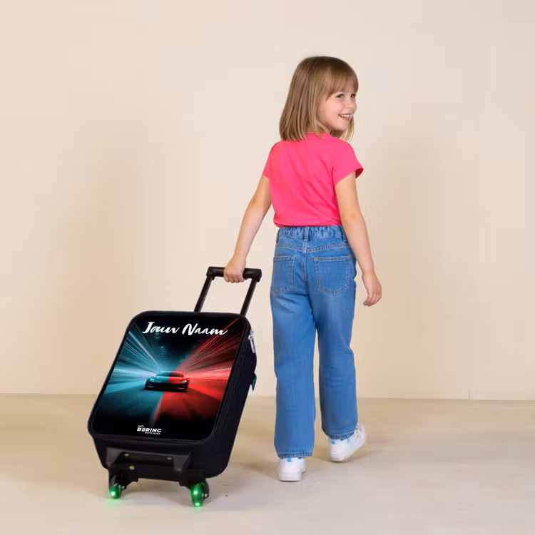 Kinderkoffers met naam - Sportauto - Blauw - Neon - Stad — 2
