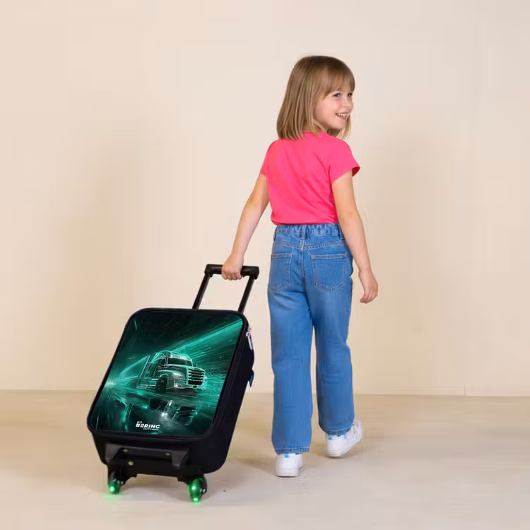 Kinderkoffers met naam - Vrachtwagen - Neon - Groen - Stad — 2