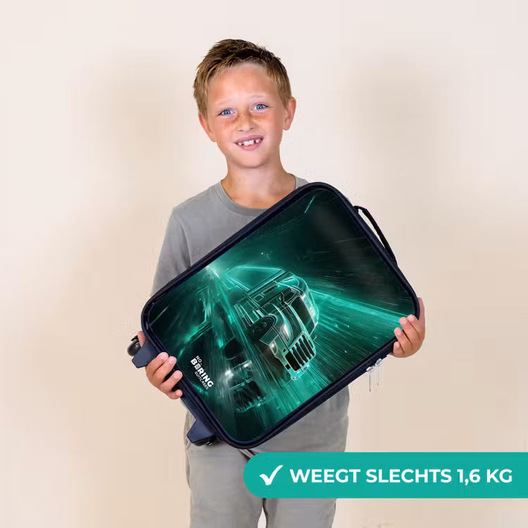 Kinderkoffers met naam - Vrachtwagen - Neon - Groen - Stad — 3