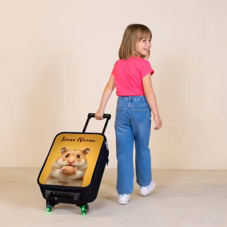 Kinderkoffers met naam - Hamster - Walnoot - Dier — 2