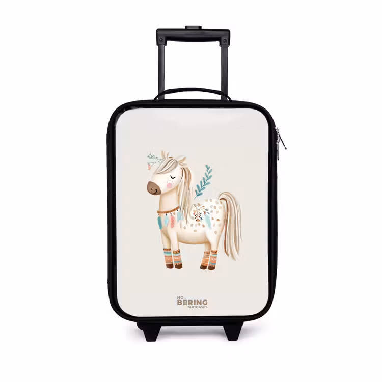 Kinderkoffer - Bohemian paard in beige tinten — 1