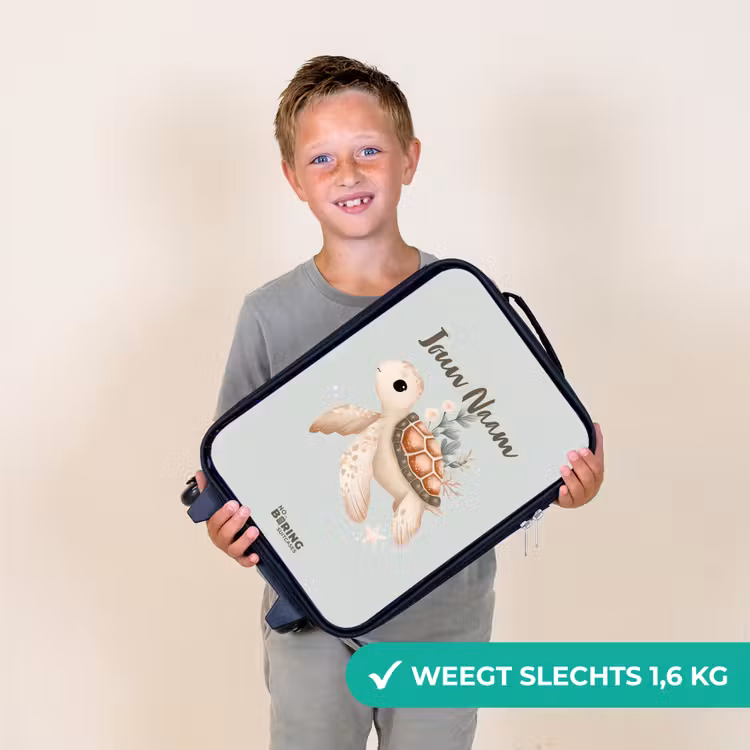 Kinderkoffer - Bruine zeeschildpad in pastel onderwaterwereld — 3