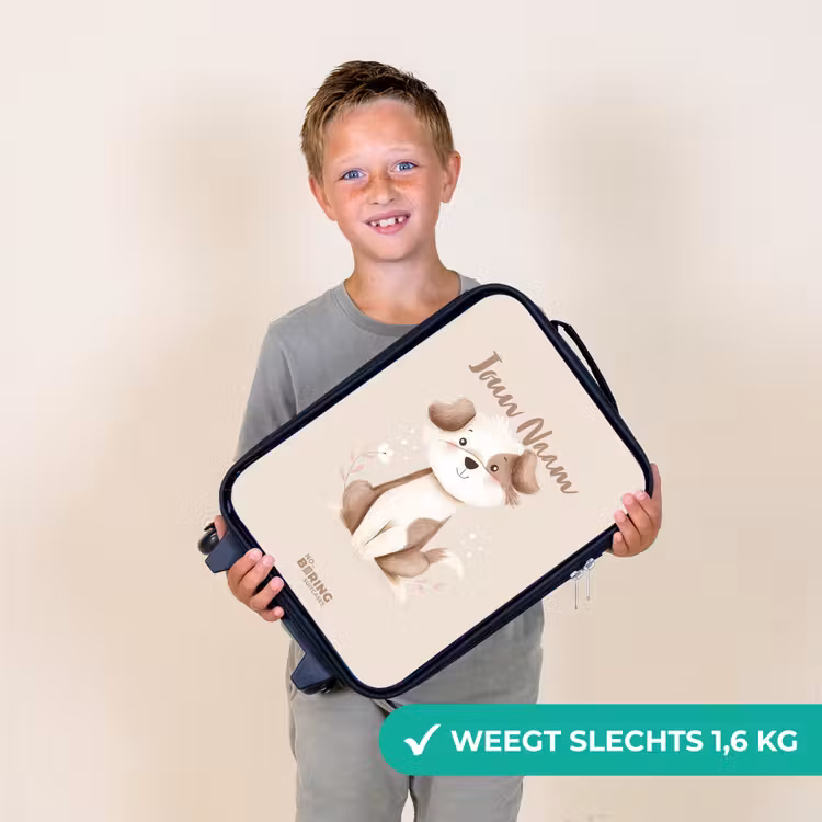 Kinderkoffer - Hond in de kleuren bruin en beige — 3