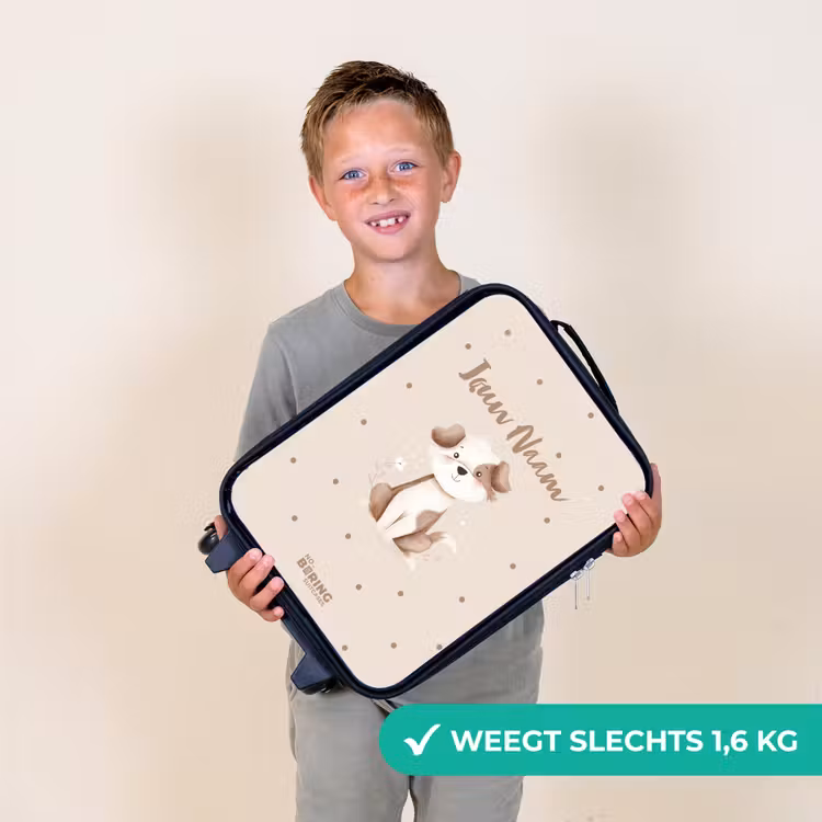 Kinderkoffer - Honden pup omringd door bruine stippen — 3