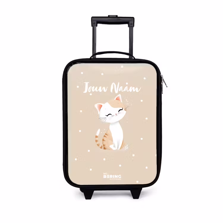 Kinderkoffer - Kat omringd door beige stippen — 1