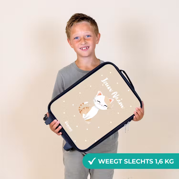 Kinderkoffer - Kat omringd door beige stippen — 3