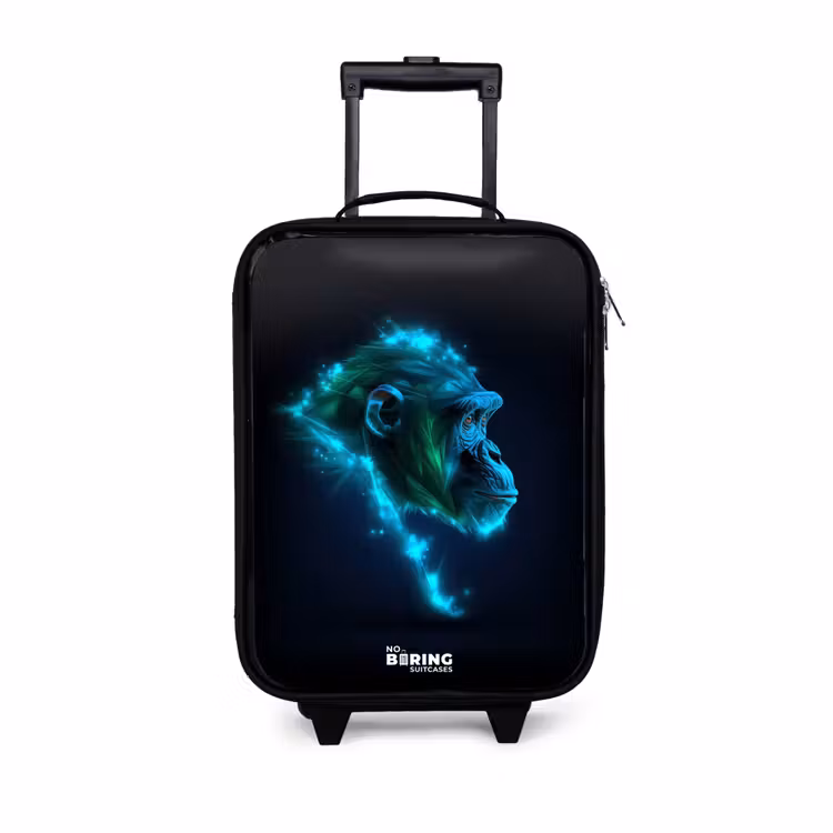 Kinderkoffer - Neon silhouet van een chimpansee — 1