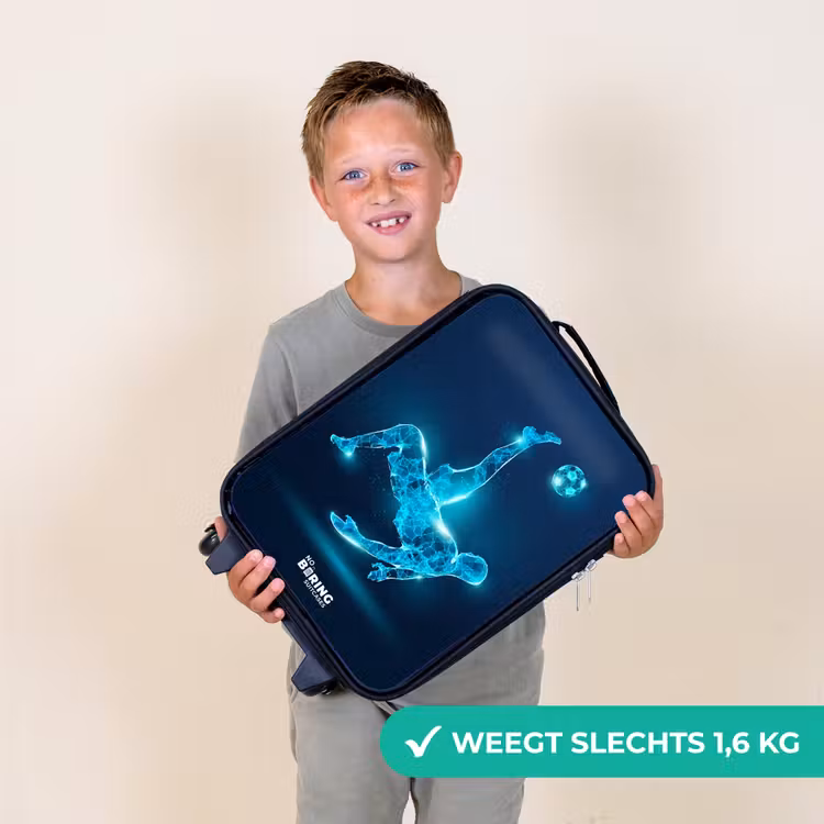 Kinderkoffer - Omhaal in blauw neonvoetbal — 3