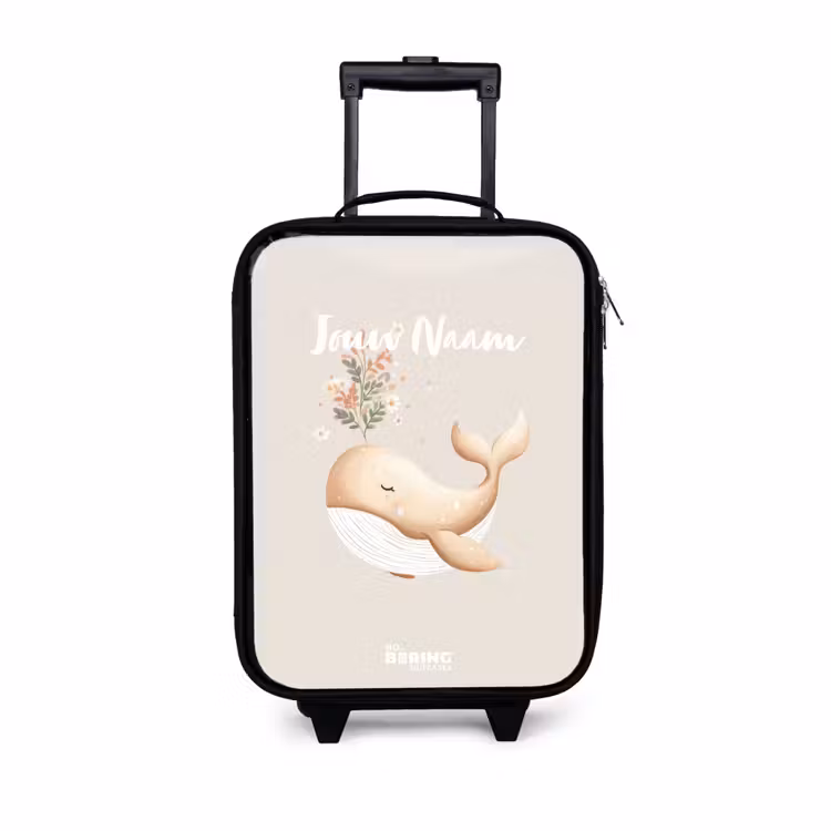 Kinderkoffer - Walvis in pastel beige kleuren — 1