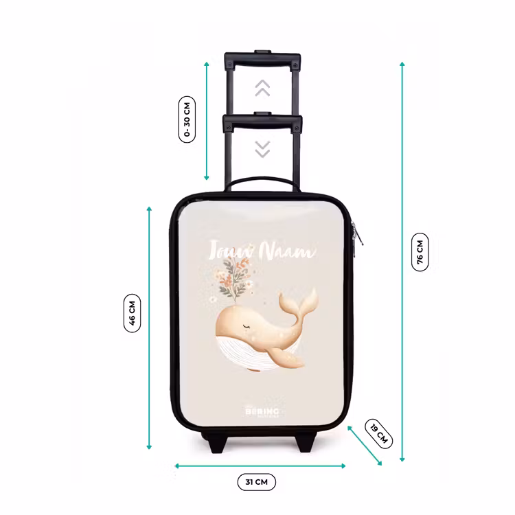 Kinderkoffer - Walvis in pastel beige kleuren — 7