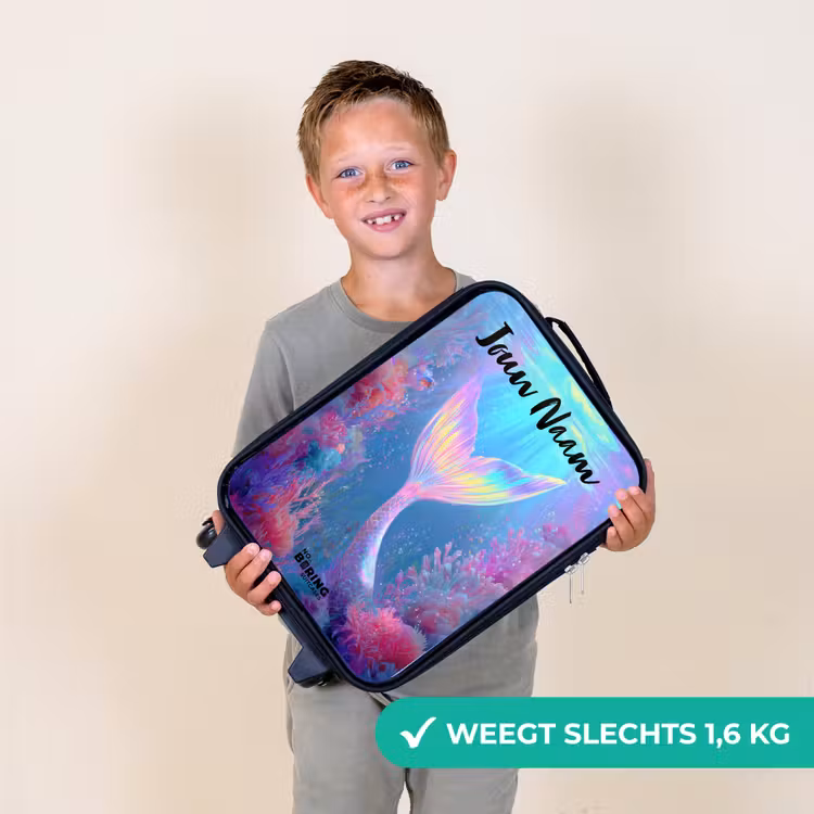 Kinderkoffer met naam - Zeemeermin - Koraal - Water — 3