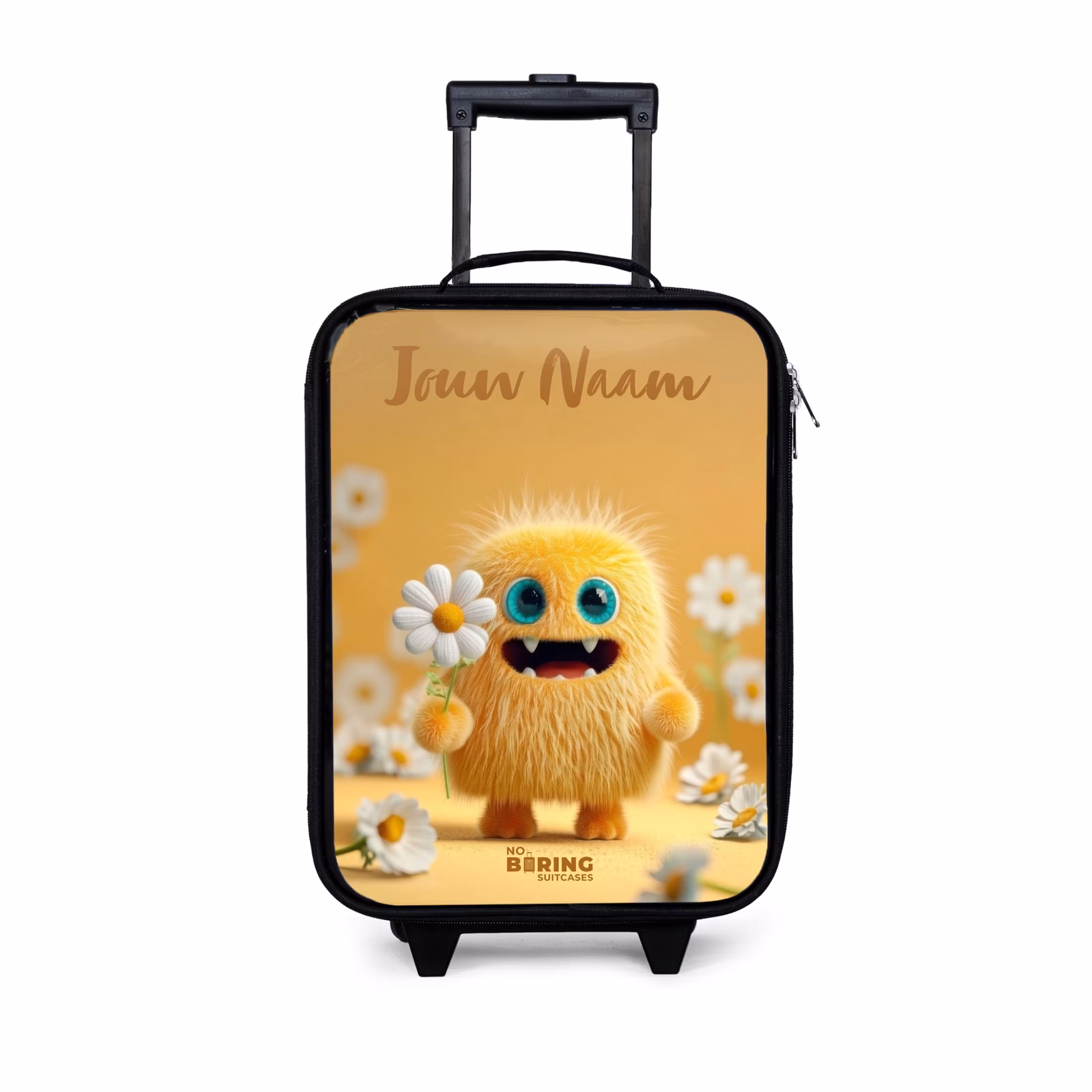 Kinderkoffers met naam - Monster - Wezen - Bloem - Geel — 1
