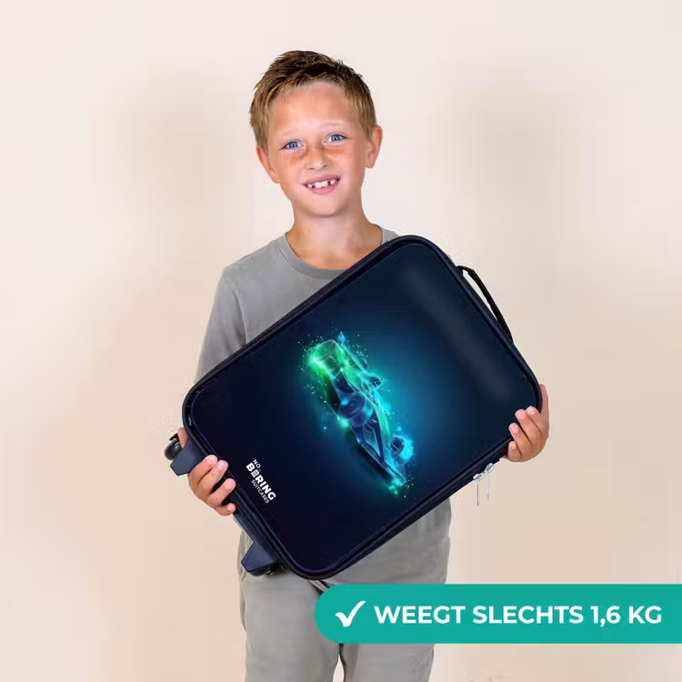 Kinderkoffer - Neon racewagen in digitale stijl — 3