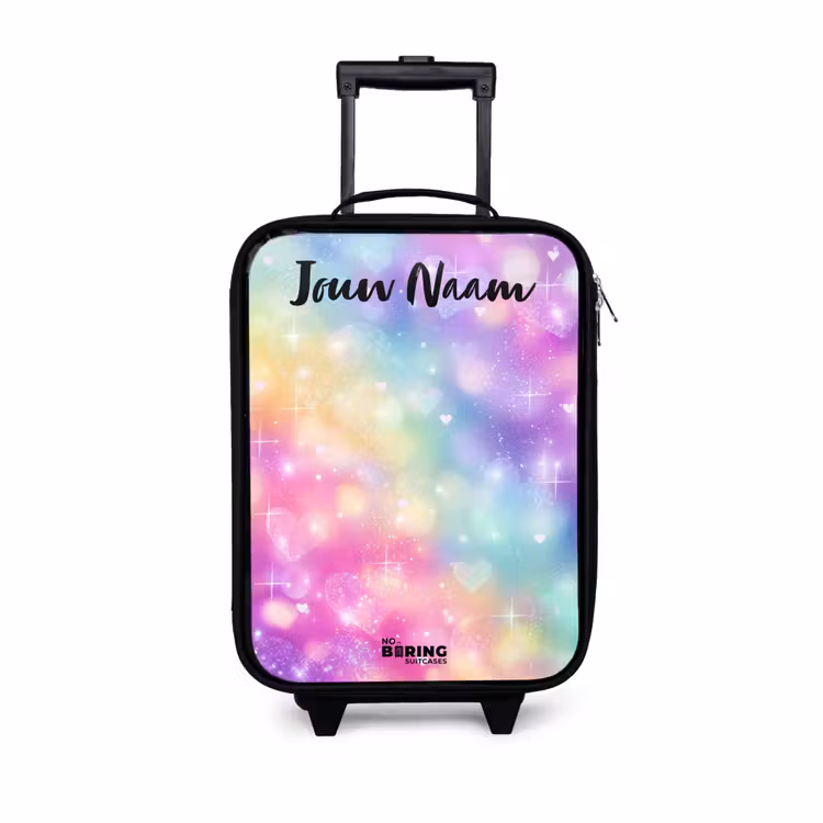 Kinderkoffers met naam - Licht - Regenboog - Hartjes — 1