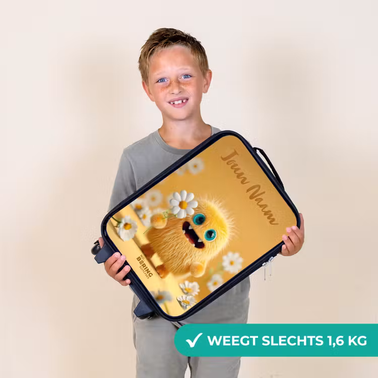 Kinderkoffers met naam - Monster - Wezen - Bloem - Geel — 3