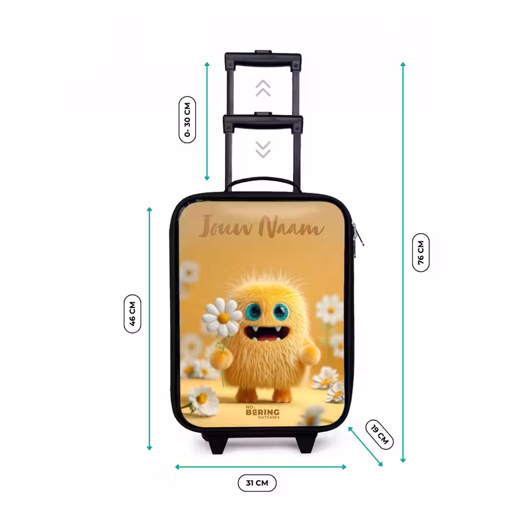 Kinderkoffers met naam - Monster - Wezen - Bloem - Geel — 7